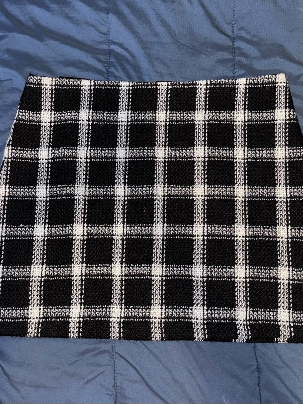 Banana Republic Black and White Plaid Mini Skirt
